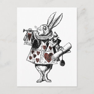 Vitkaniner från Hearts - Alice i Wonderland Vykort