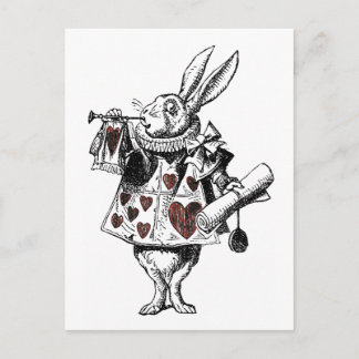 Vitkaniner från Hearts - Alice i Wonderland Vykort