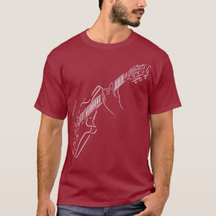 Vitkanten på gitarren. Musikens händer. T Shirt