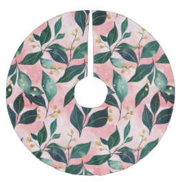 Vitkantig botanisk vinter-Helgdag mönstrad Julgransmatta Borstad Polyester