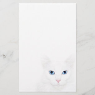 Vitkatt ansikte brevpapper