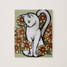 Vitkatt Daisy Blommor