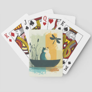 Vitkatt för Sjö med minimal Abstrakt Casinokort