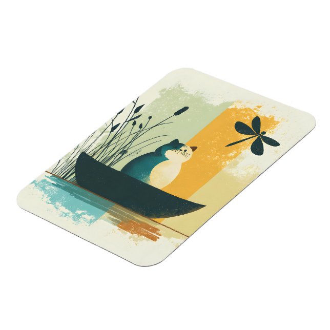 Vitkatt för Sjö med minimal Abstrakt Magnet (Vänstra Sidan)