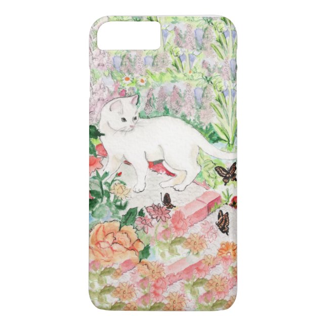 Vitkatt i Garden iphone case Case-Mate iPhone Skal (Baksida)