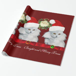 VITKATT, JULTOMTEN HAT OCH CHRISTMAS KRONA PRESENTPAPPER