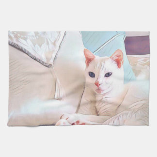 Vitkatt Kökshandduk