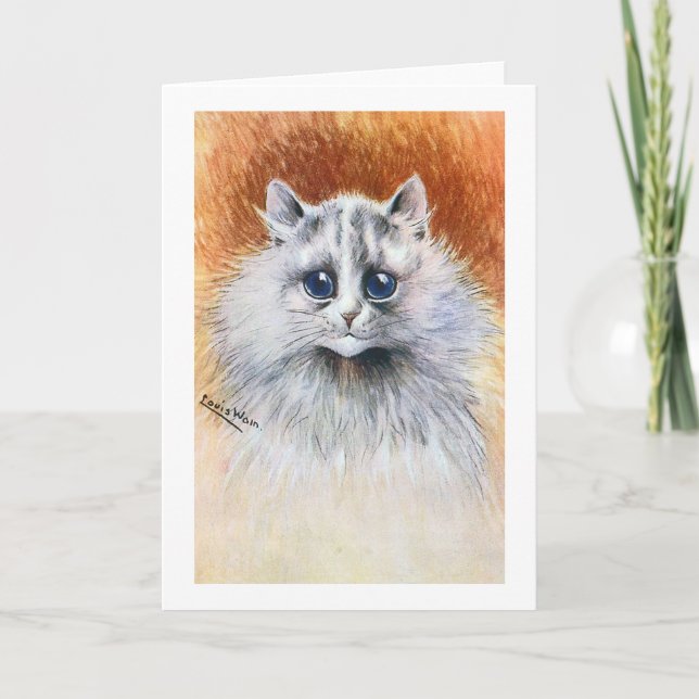 Vitkatt med långa halsar, Louis Wain Kort (Framsida)