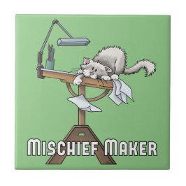 Vitkatt MisChief Maker Ceramic Tile Kakelplatta