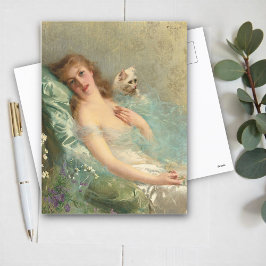 Vitkatten av Vittorio Matteo Corcos Vykort