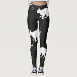 VITKATTER PÅ EN BAKGRUNDSREDIGERING 1.0 LEGGINGS