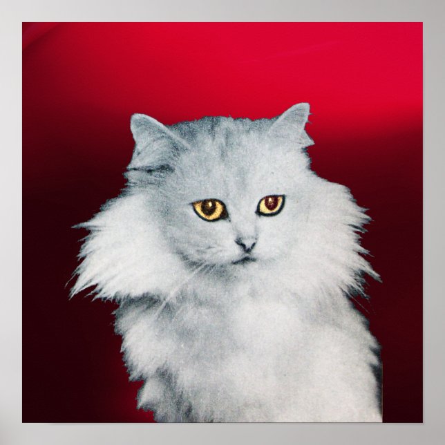 VITKATTER, Röda burgundi Poster (Framsidan)