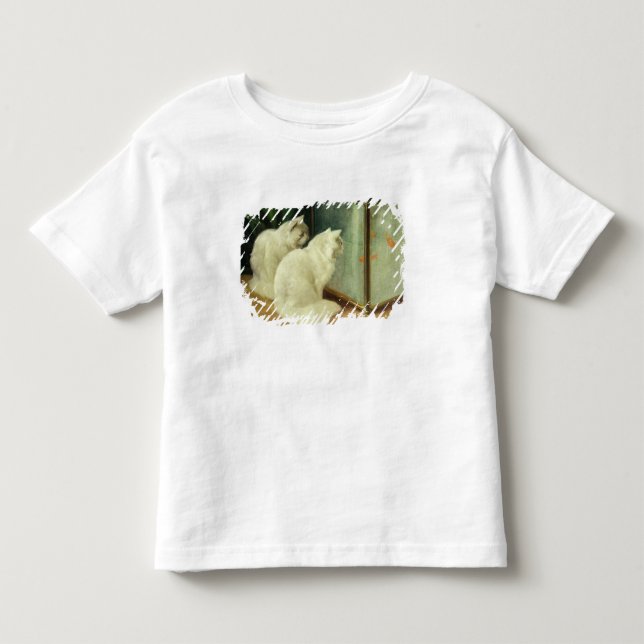 Vitkatter som håller ögonen på guldfisk tee shirt (Framsida)