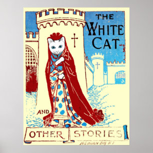 Vitkatttryck Poster