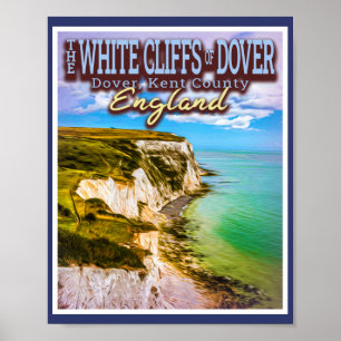 VITKLIFFER AV DOVER - DOVER KENT ENGLAND POSTER