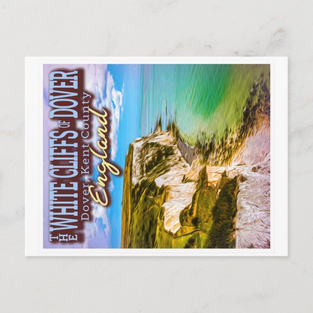 VITKLIFFER AV DOVER - DOVER KENT ENGLAND VYKORT (Framsida)