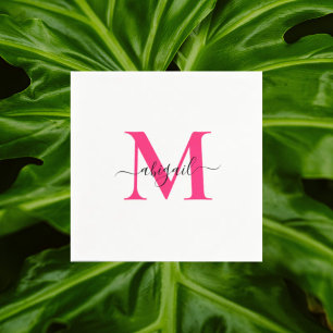 Vitkopia för Shock rosa Swash-skript Pappersservett