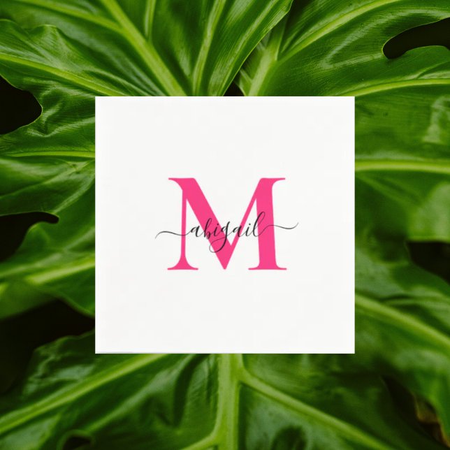 Vitkopia för Shock rosa Swash-skript Pappersservett (Skapare uppladdad)