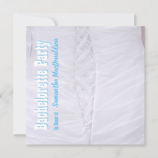 Vitkorset bröllop dress bachelorette Party Inbjudningar (Framsida)