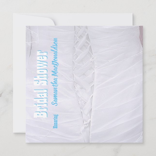 Vitkorset bröllop dress möhippa inbjudningar (Framsida)