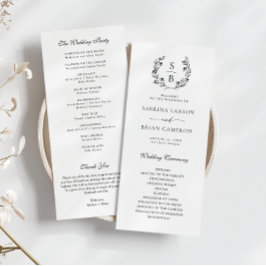 Vitkort för botaniskt Monogram WandeBlack-program Meny