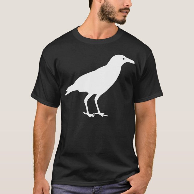 Vitkråkafågel T Shirt (Framsida)