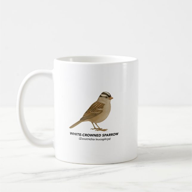Vitkronad Sparrow - Kaliforniens fåglar Kaffemugg (Vänster)