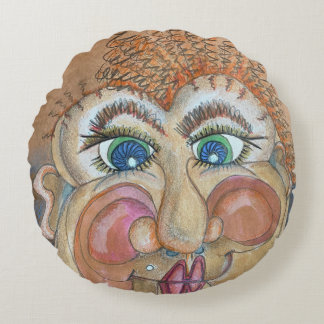 Vitkuddeformering från akryl teckning rund kudde