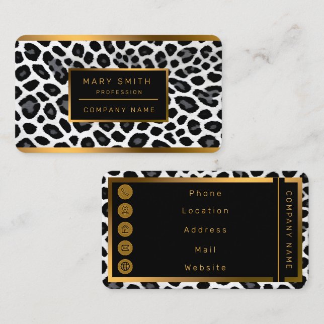 Vitleopard Elegant Popular Luxury Collection Visitkort (Fram/baksida)