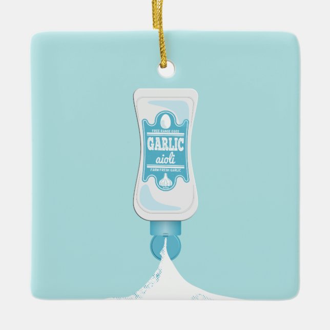 Vitlic Aioli Julgransprydnad Keramik (Framsida)