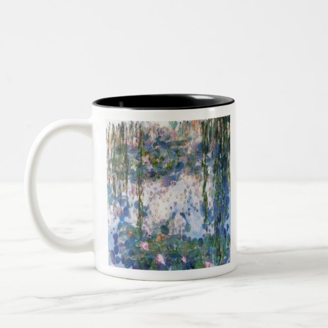 Vitlilies Vatten Lilies Fine Art Spoof Två-Tonad Mugg (Vänster)