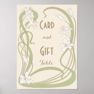 Vitliljar som gifta sig gåvabord poster