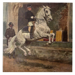 VitLipizzan hingst Croupade Kakelplatta