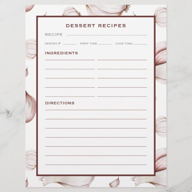 Vitlök | Enkel vit | Sidan Dessert-mottagare (Framsida)