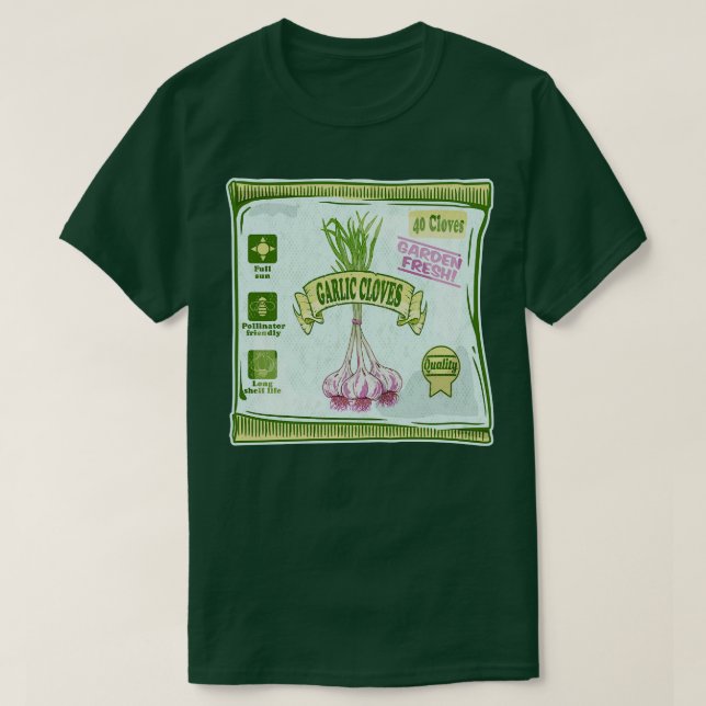 Vitlökskädda som odlar äggceller t shirt (Design framsida)