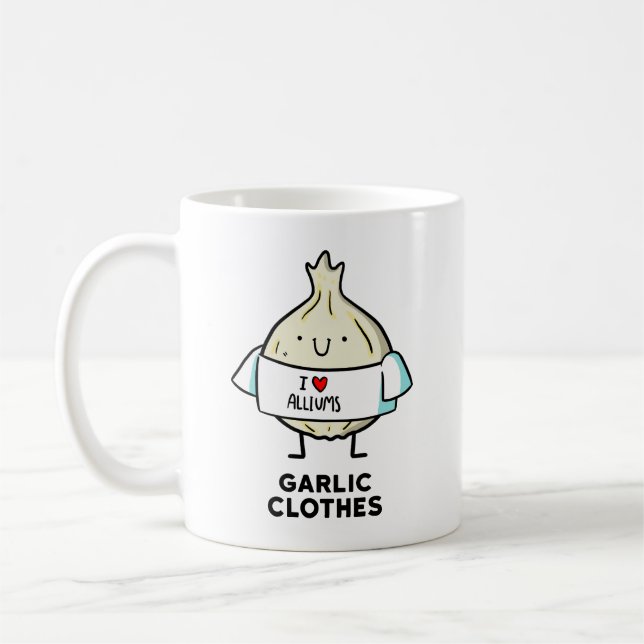 Vitlökskläder Cute Allium Pun Mugg (Vänster)