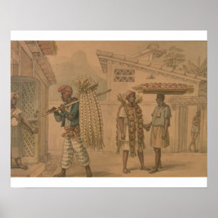 Vitlökssäljare och Onion Sellers, 1826 (w/c på pap Poster