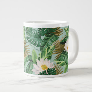 Vitlotus tropiska Canopy Mönster Jumbo Mugg