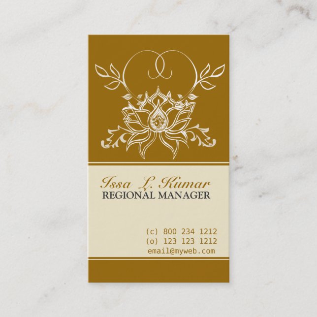 Vitlotusblommar blommar motiv för Digital Visitkort (Framsida)