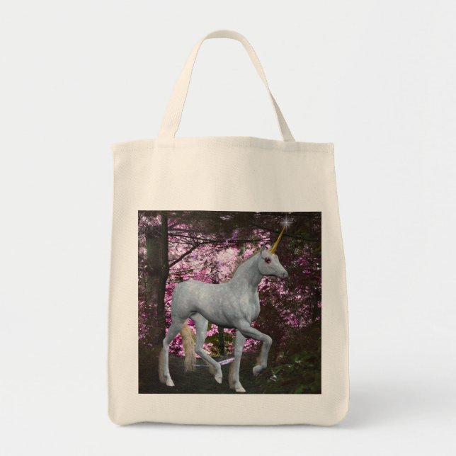 Vitmajs i Forest Fantasy Tote Bag Tygkasse (Framsidan)