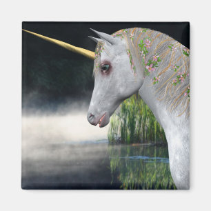 Vitmajs i Mist Fantasy Magnet