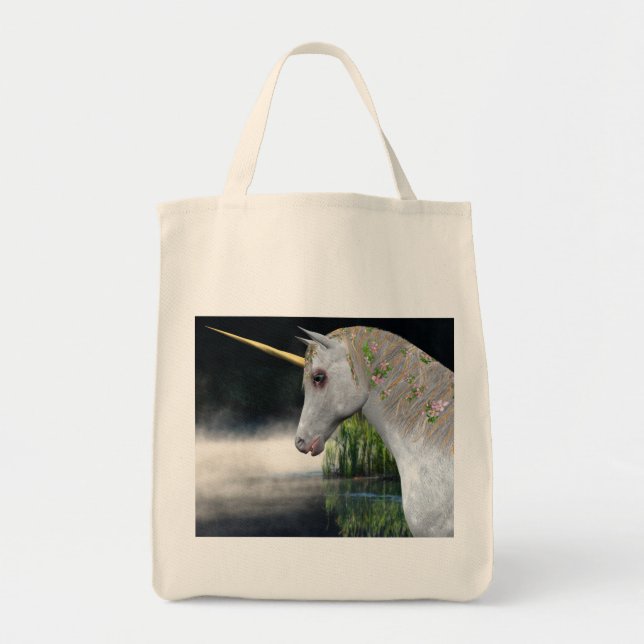 Vitmajs i Mist Fantasy Tote Bag Tygkasse (Framsidan)