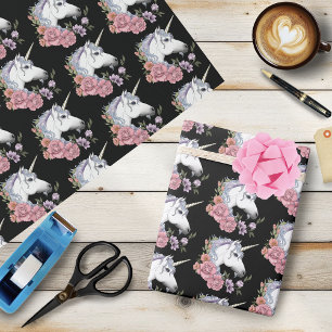 Vitmajs och blommor presentpapper