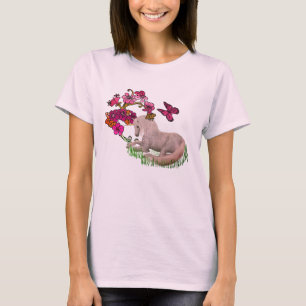 Vitmajs och blommor t shirt