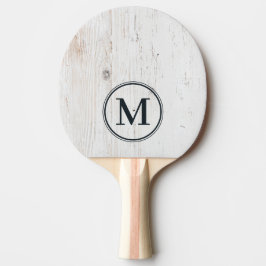 Vitmålade Trämonogram Pingisracket