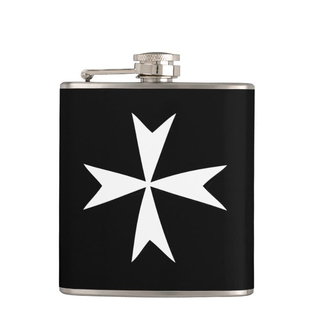 Vitmaltesiska symbolen Kor och Malta flagga mode Fickplunta (Framsidan)