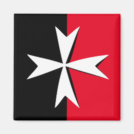 Vitmaltesiska symbolen Kor och Malta flagga mode Magnet
