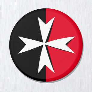 Vitmaltesiska symbolen Kor och Malta flagga mode Magnet