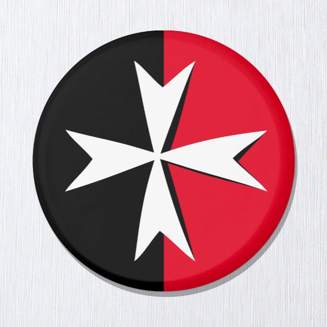Vitmaltesiska symbolen Kor och Malta flagga mode Magnet (Skapare uppladdad)