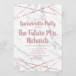 Vitmarble Geo Bachelorette-partiets inbjudan